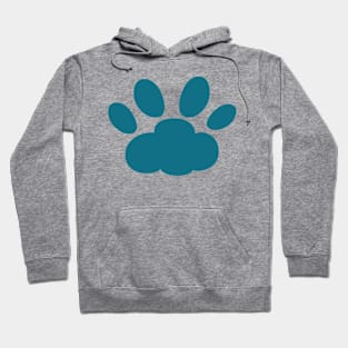 Big blue cat pawprint Hoodie